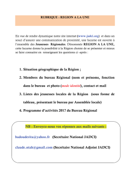 Region &agrave; la une