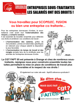 le tract destiné aux personnels des entreprises sous