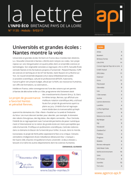 Universités et grandes écoles : Nantes montre la voie