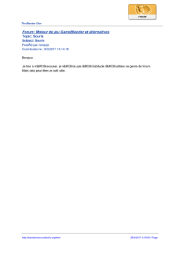 Forum: Moteur de jeu GameBlender et alternatives