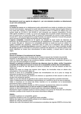 AVIS DE VACANCE AGENCE COMPTABLE