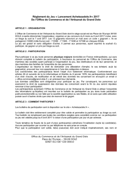 Règlement du jeu disponible en cliquant ici