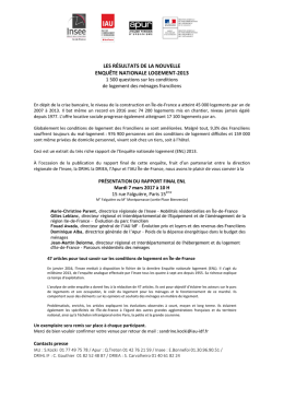 les r&eacute;sultats de la nouvelle enqu&ecirc;te nationale logement-2013