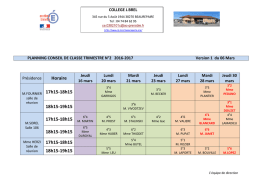 Horaire 17h15-18h15 18h15-19h15 17h15-18h15 18h15