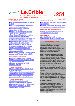 Le.Crible n°251 - blog.iledefrance.urssaf
