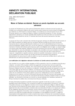 Maroc et Sahara occidental: Donnez un procès équitable aux