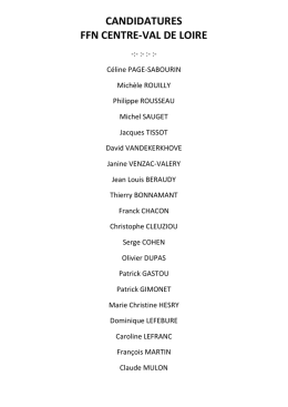 CANDIDATURES FFN CENTRE