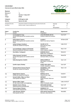 Liste de partants - Starterliste