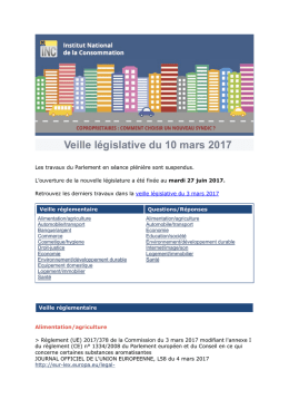 Veille législative du 10 mars 2017