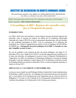 INSTITUT DE RECHERCHE EN DROITS HUMAINS (IRDH)