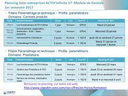 Calendrier 1er semestre 2017