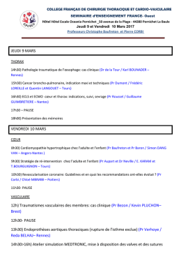 JEUDI 9 MARS VENDREDI 10 MARS 12h) Traumatismes