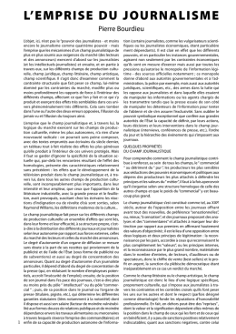 L`emprise du journalisme