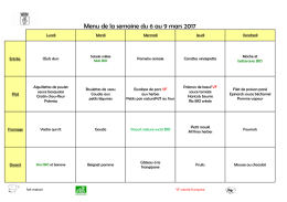 menu du 6 au 10 mars 2017