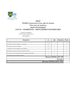 Montant TOTAL LOT TTC DPGF STADE Construction d`une salle de