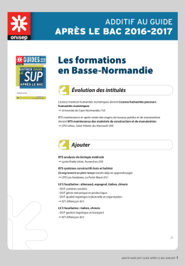 Les formations en Basse-Normandie