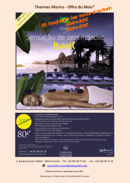 Thermes Marins - Offre du Mois