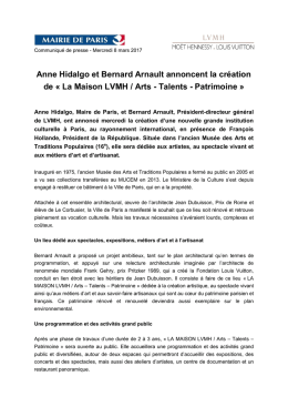 Anne Hidalgo et Bernard Arnault annoncent la