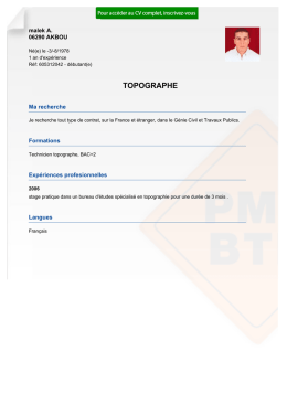 Recrutement CV TOPOGRAPHE - réf: 605312042