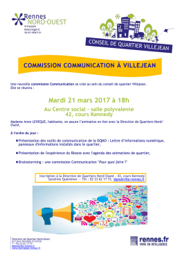 Mardi 21 mars 2017 &agrave; 18h Au Centre social