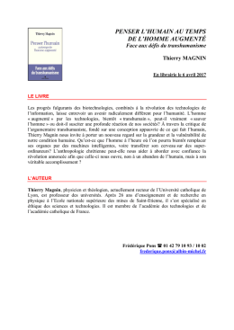 penser l`humain au temps de l`homme augmenté