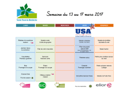 Semaine du 13 au 17 mars 2017