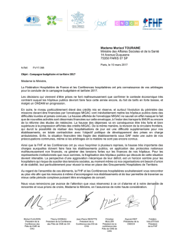 Madame Marisol TOURAINE Ministre des Affaires Sociales et