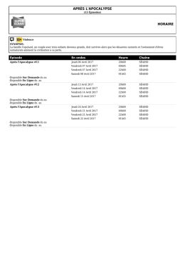 APR&Egrave;S L`APOCALYPSE HORAIRE