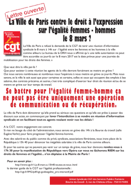 La Ville de Paris contre le droit &agrave; l`expression sur l - us-cgt