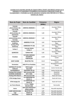 Liste des Laur&eacute;ats AO CRE4 sol Tranche 1