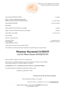 Raymond SAMSON rose - pompes funebres remory