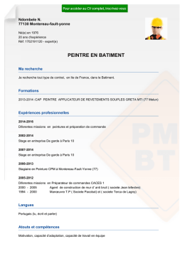 Recrutement CV PEINTRE EN BATIMENT - r&eacute;f
