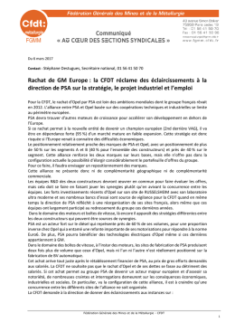 Rachat de GM Europe : la CFDT réclame des
