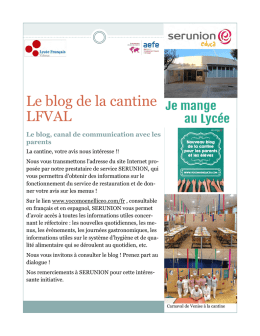 Le blog de la cantine LFVAL