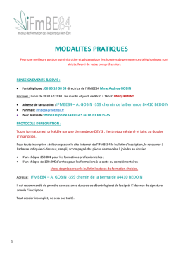 Modalit&eacute;s Pratiques