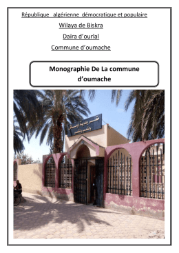 Monographie De La commune d`oumache