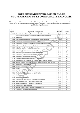 Jurys - Liste des métiers en pénurie