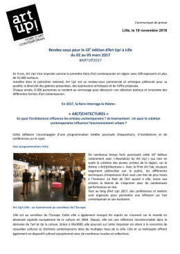 Rendez-vous pour la 10 édition d`Art Up! à Lille du 02 au 05 mars