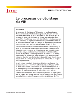 Le processus de dépistage du VIH