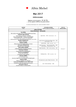 Préprogramme mai non-fiction 2017