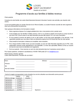 Programme d`accès aux familles à faibles revenus