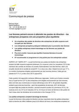 Les femmes peinent encore à atteindre les postes de direction