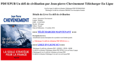 PDF/EPUB Un d&eacute;fi de civilisation par Jean-pierre