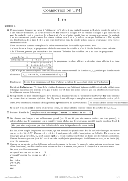 TP 04 : une correction