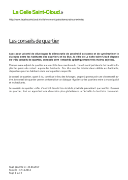 Les conseils de quartier - La Celle Saint