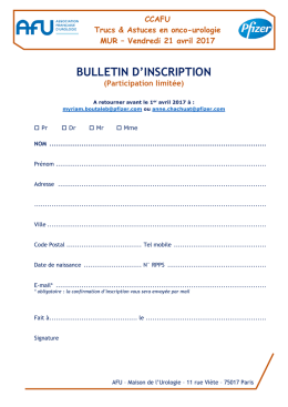 bulletin d`inscription