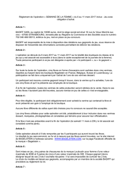 Règlement du concours à consulter ici