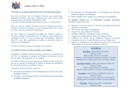Pr&eacute;sentationdel`AAF 2016-1 - Acad&eacute;mie d`Armes de France