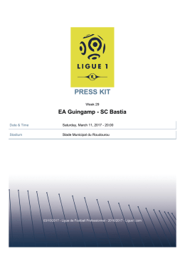 PRESS KITEA Guingamp - SC Bastia - Ligue 1
