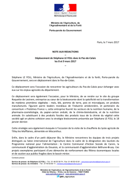 Déplacement de Stéphane LE FOLL dans le Pas